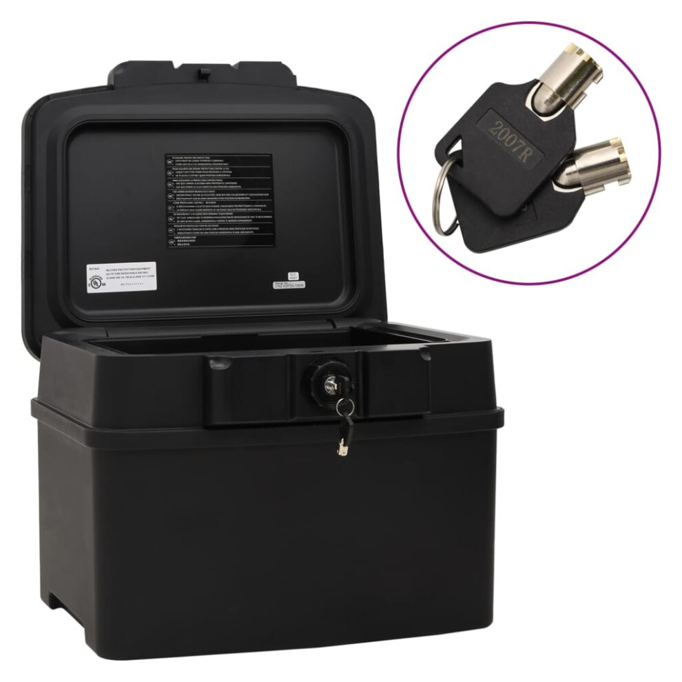 (44 x 37 x 34 cm) vidaXL Safe Box Security Safe Waterproof Fireproof Safe Box Lock Box Black