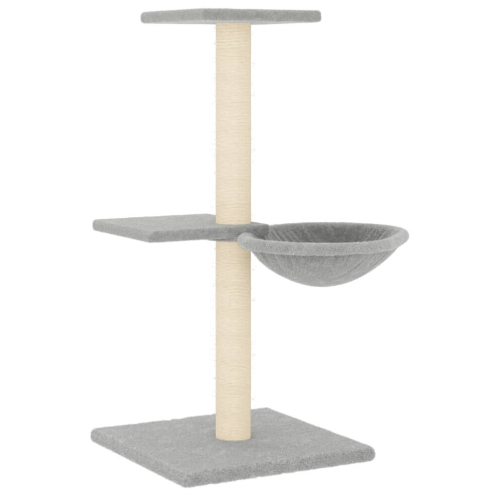 (light grey) vidaXL Cat Tree with Sisal Scratching Posts Cat Scratch Tower Climber Dark Grey