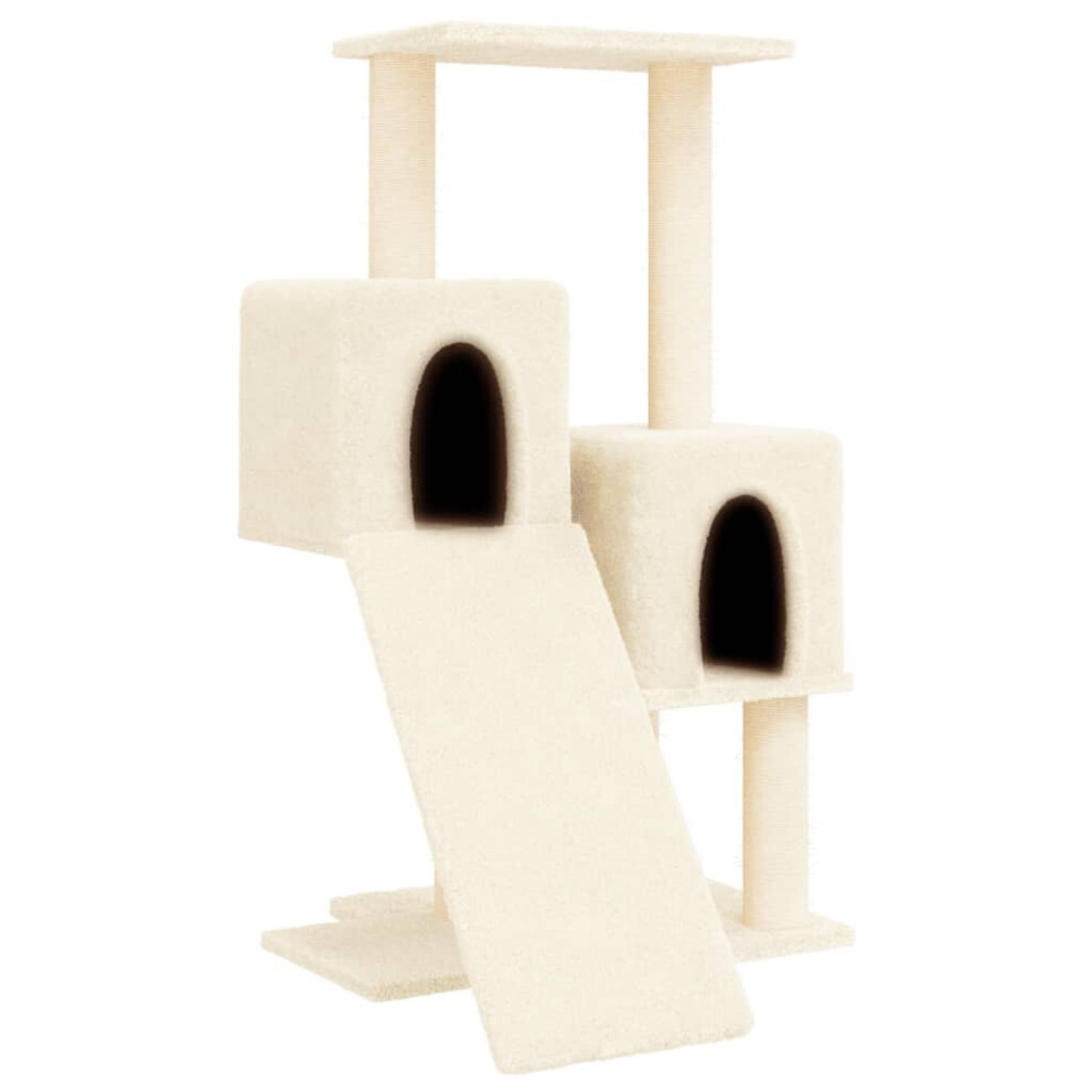 (cream) vidaXL Cat Tree With Sisal Scratching Posts Cat Scratch Tower Climber Dark Grey