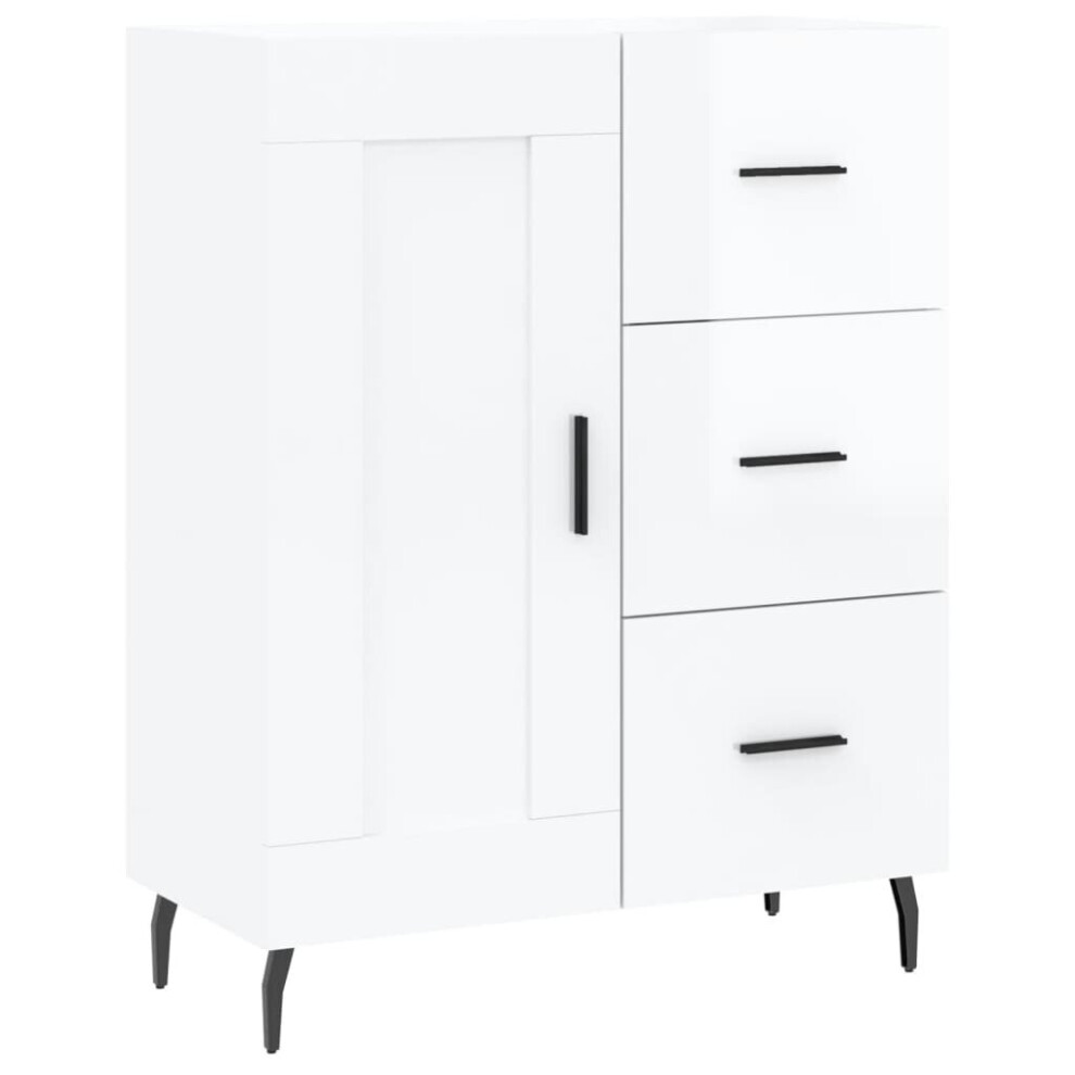 (high gloss white) vidaXL Sideboard Storage Cabinet Side Cabinet Cupboard White Engineered Wood