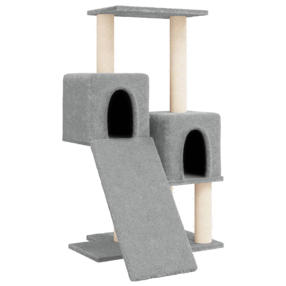 (light grey) vidaXL Cat Tree with Sisal Scratching Posts Cat Scratch Tower Climber Dark Grey