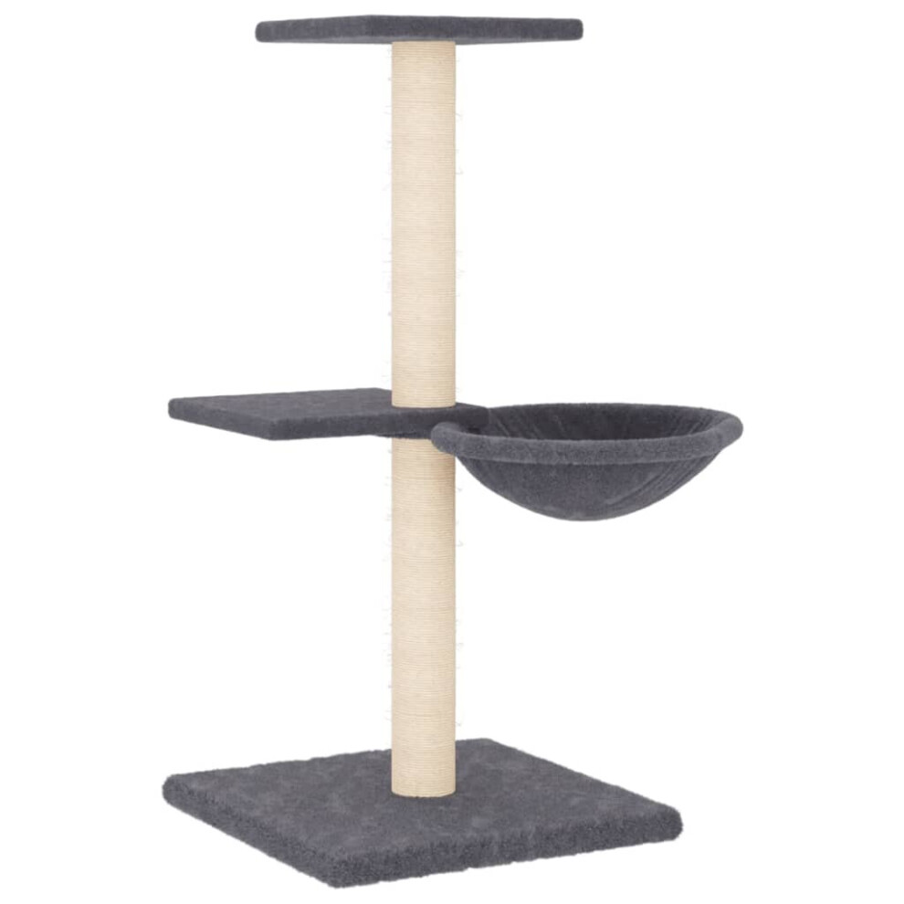 (dark grey) vidaXL Cat Tree with Sisal Scratching Posts Cat Scratch Tower Climber Dark Grey