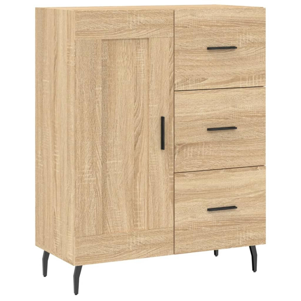 Vidaxl (Sonoma Oak) Sideboard Storage Cabinet Side Cabinet Cupboard White Engineered Wood