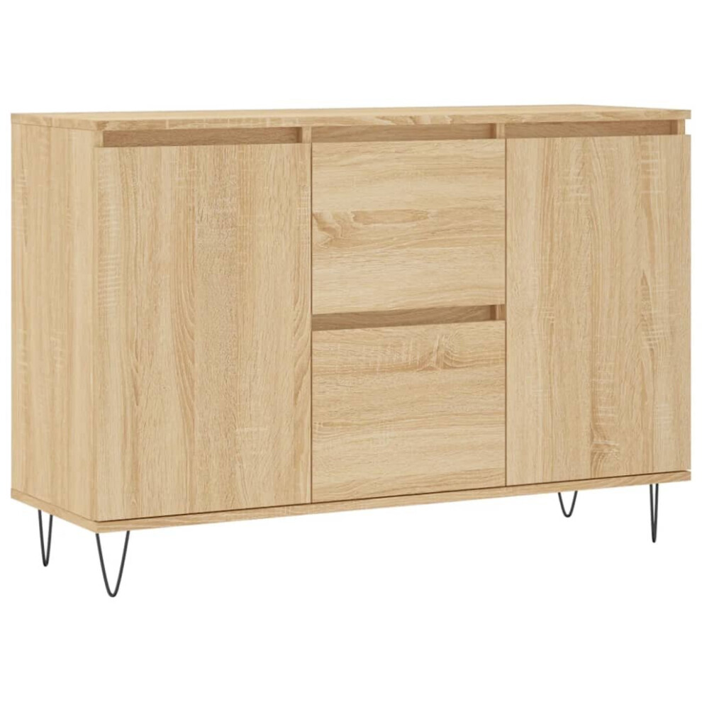 Vidaxl (Sonoma Oak) Sideboard Storage Side Cabinet Cupboard Concrete Engineered Wood Grey