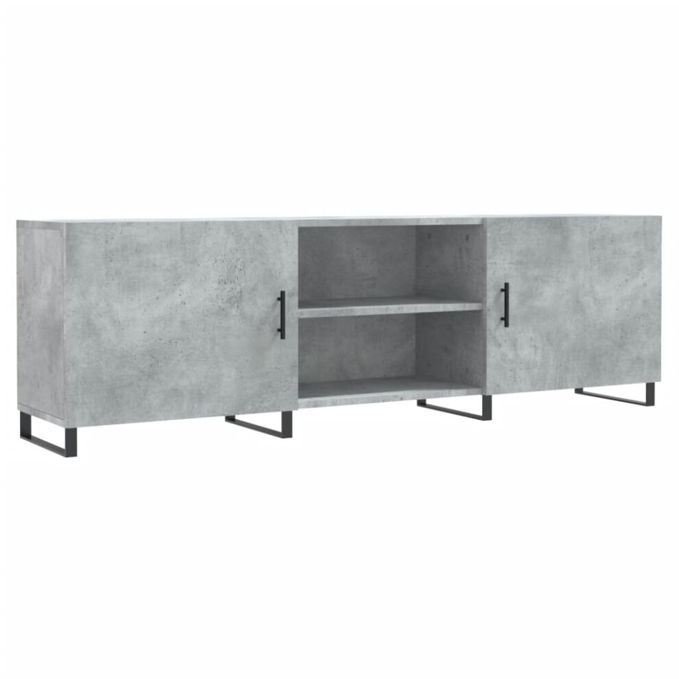 Vidaxl (Concrete Grey) Tv Cabinet Tv Console Sideboard Media Console White Engineered Wood White,Grey