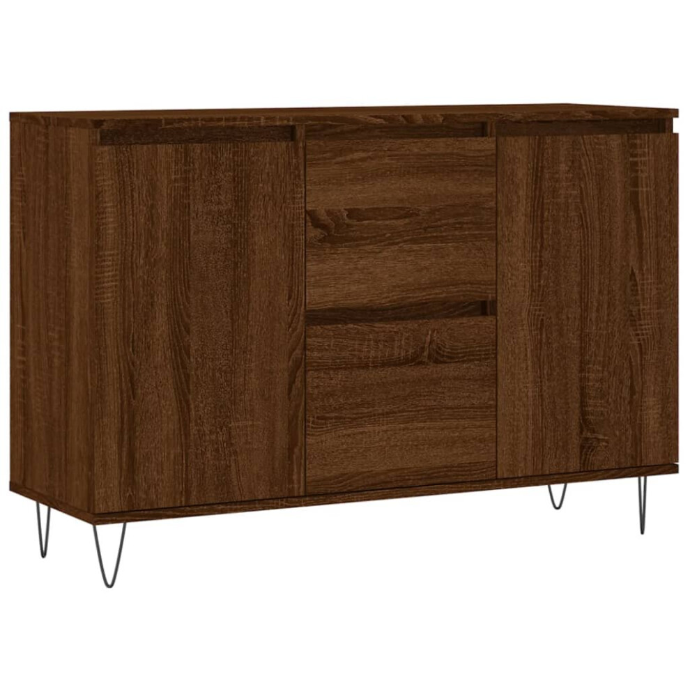 (brown oak) vidaXL Sideboard Storage Side Cabinet Cupboard Concrete Grey Engineered Wood