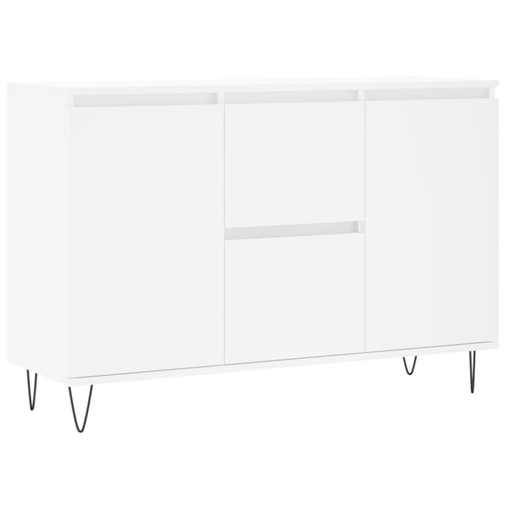 (white) vidaXL Sideboard Storage Side Cabinet Cupboard Concrete Grey Engineered Wood