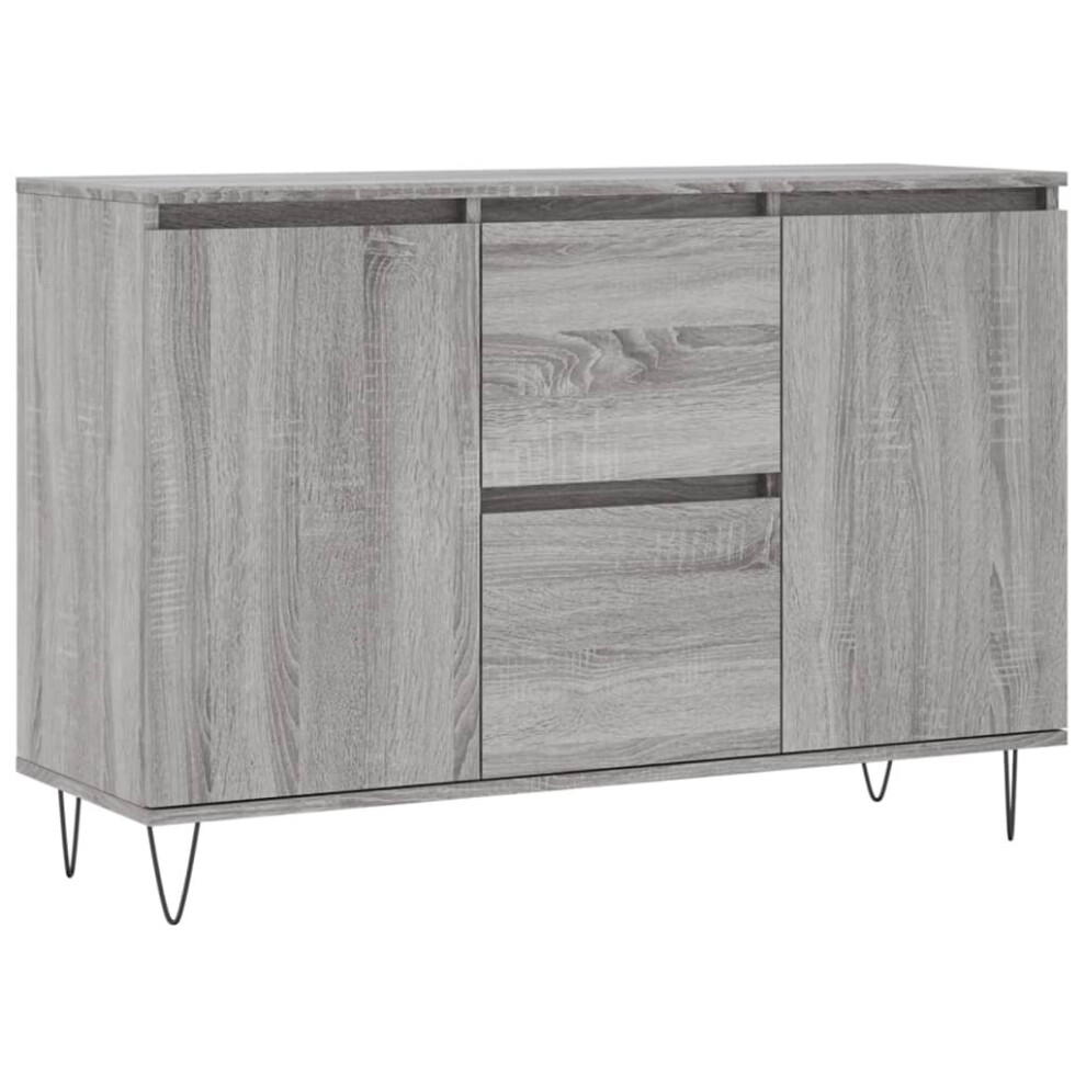 (grey sonoma) vidaXL Sideboard Storage Side Cabinet Cupboard Concrete Grey Engineered Wood