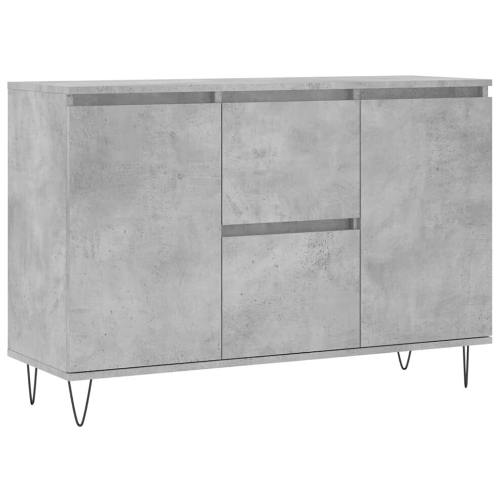 Vidaxl (Concrete Grey) Sideboard Storage Side Cabinet Cupboard Concrete Grey Engineered Wood