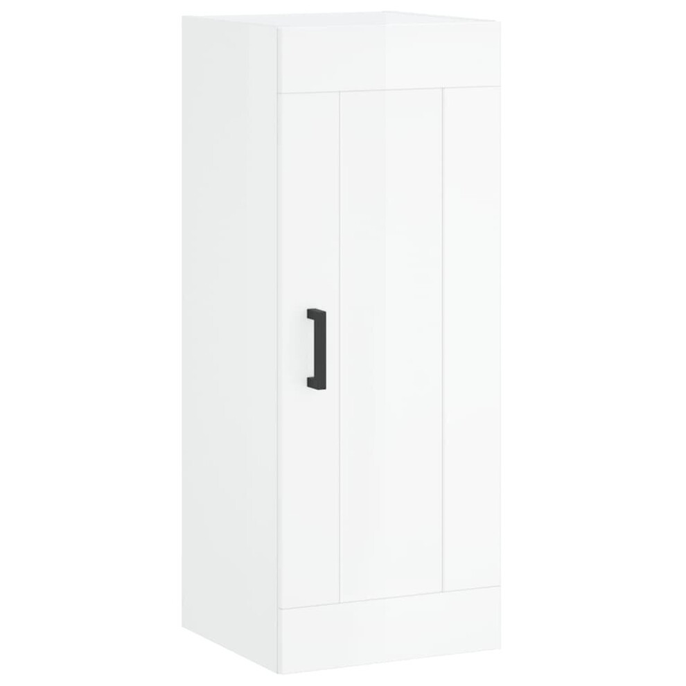 (high gloss white) vidaXL Wall Mounted Cabinet Storage Cabinet Side Cabinet White Engineered Wood