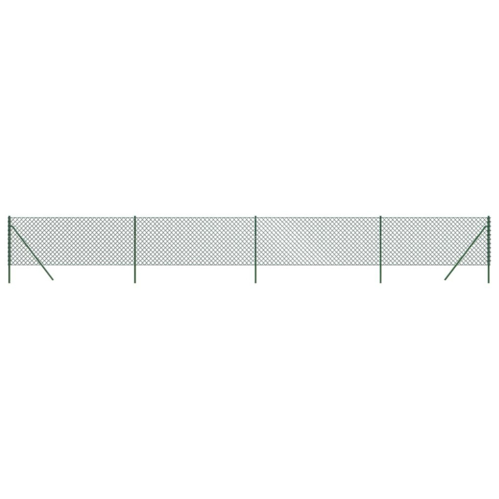 (green, 0.8 x 10 m) vidaXL Chain Link Fence Outdoor Mesh Fence Patio Wire Mesh Roll Garden Fence