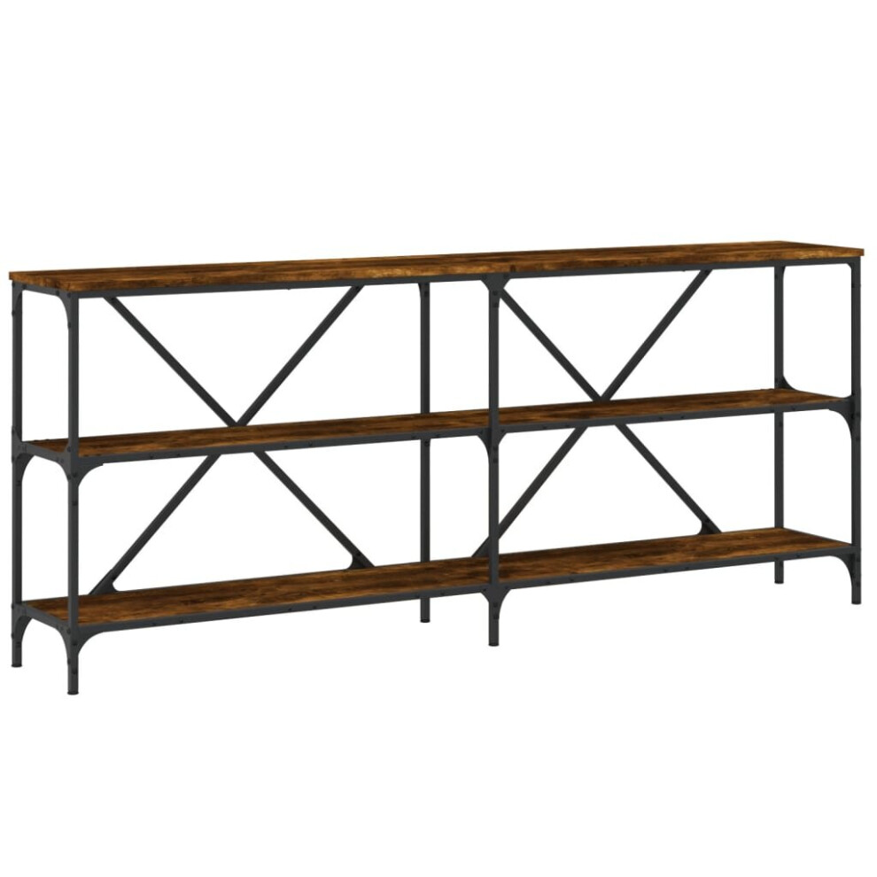 Vidaxl Console Table Smoked Oak 180x30x75 cm Engineered Wood - Image 2