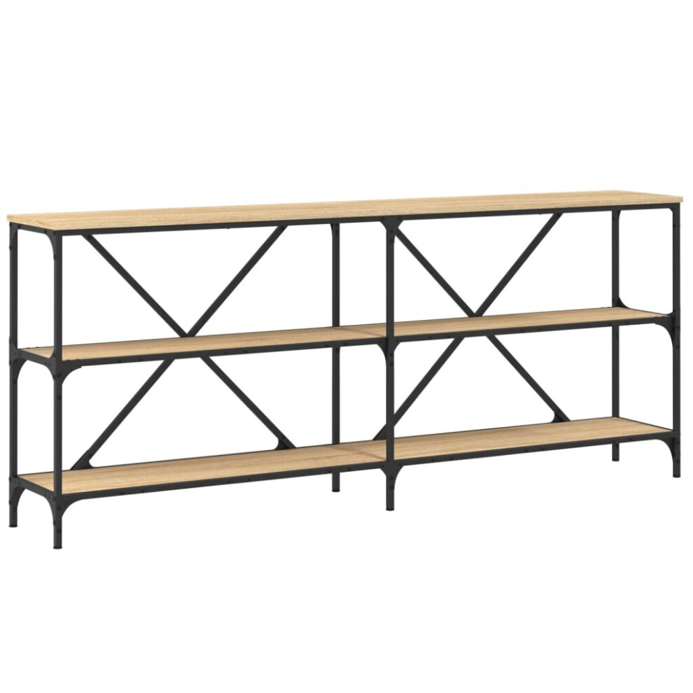 Vidaxl (Sonoma Oak, 180 X 30 X 75 Cm/ 1 Pcs) Console Table Side Table Sideboard End Table Engineered Wood And Iron