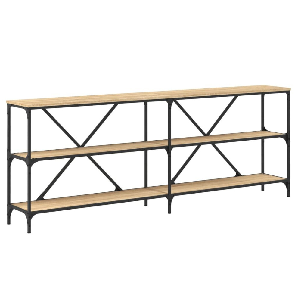 Vidaxl (Sonoma Oak, 200 X 30 X 75 Cm/ 2 Pcs) Console Table Side Table Sideboard End Table Engineered Wood And Iron