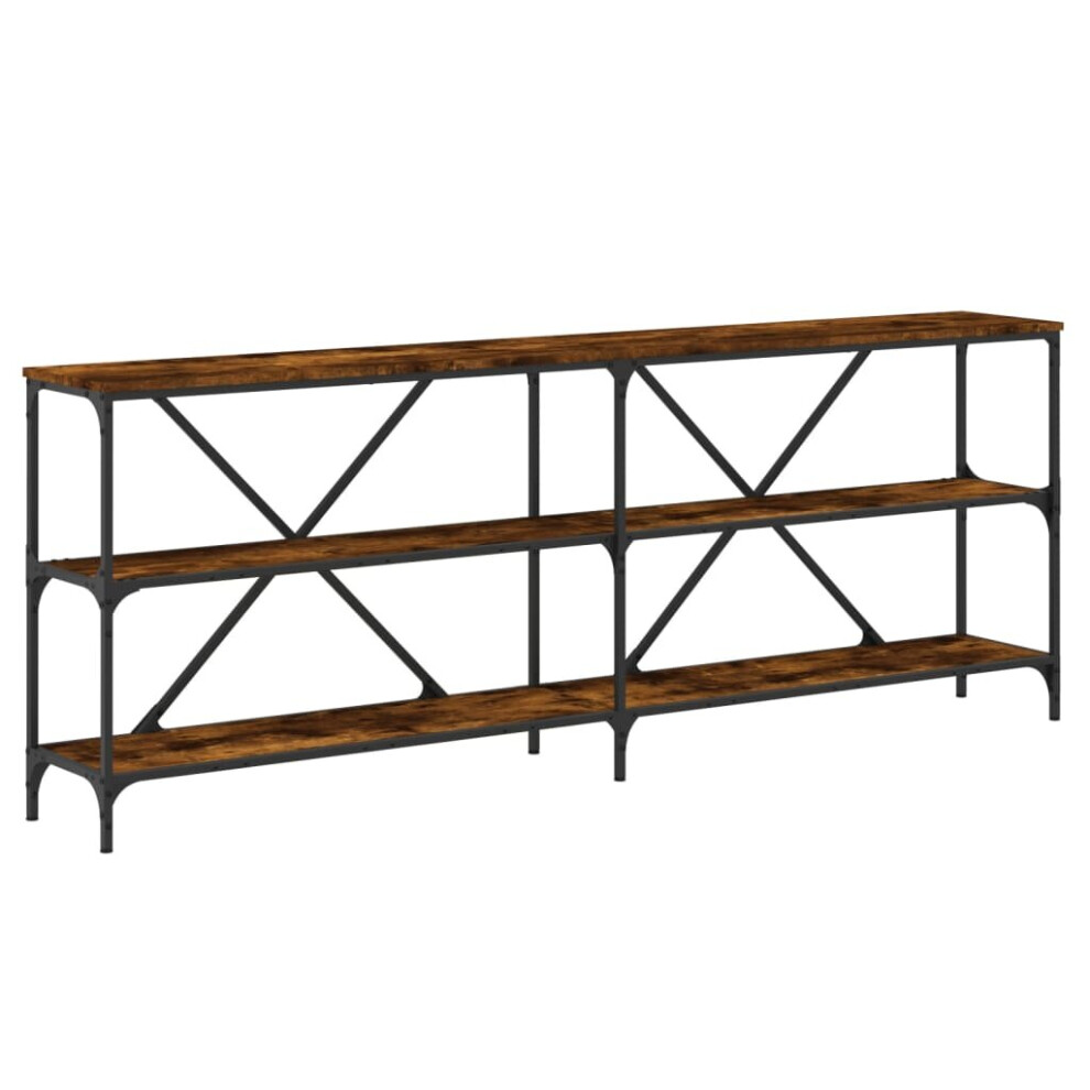Vidaxl (Smoked Oak, 200 X 30 X 75 Cm/ 1 Pcs) Console Table Side Table Sideboard End Table Engineered Wood And Iron