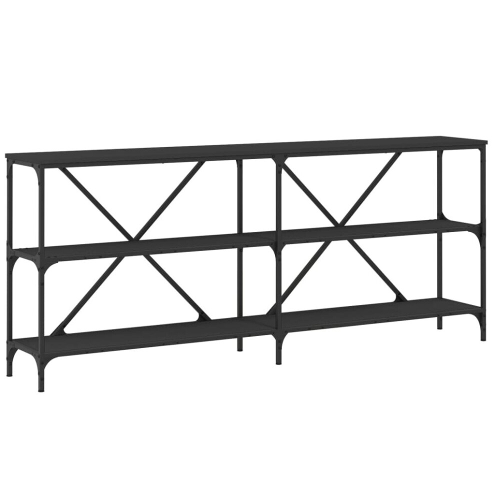 (black, 180 x 30 x 75 cm/ 1 pcs) vidaXL Console Table Side Table Sideboard End Table Engineered Wood and Iron
