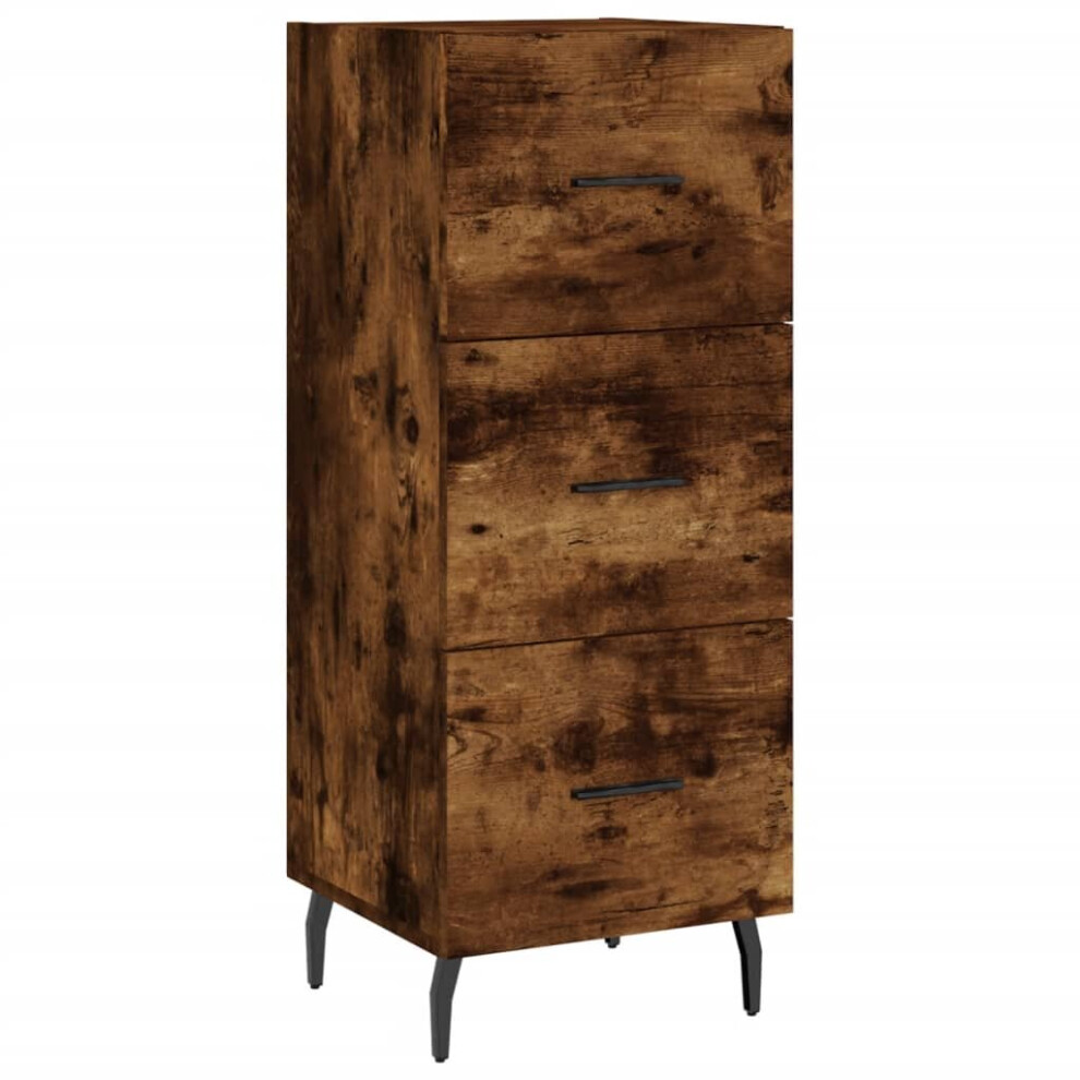 Vidaxl (Smoked Oak) Sideboard Storage Cabinet Cupboard Side Cabinet Engineered Wood White