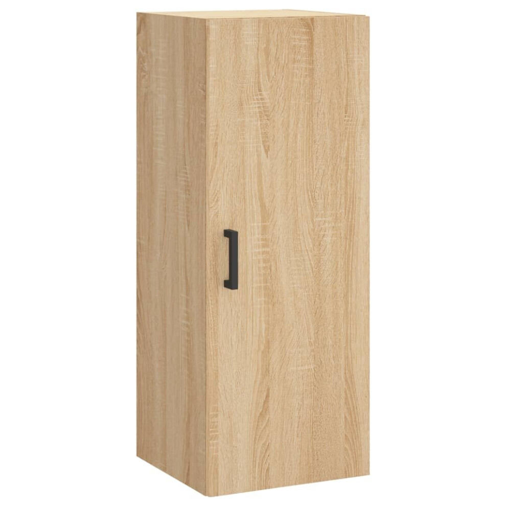 (sonoma oak) vidaXL Wall Mounted Cabinet Storage Cabinet Side Cabinet Black Engineered Wood