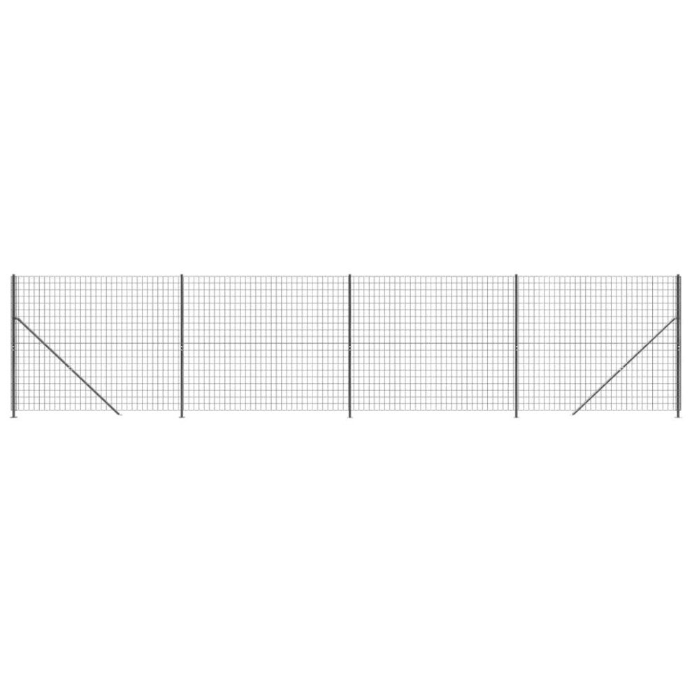 (anthracite, 1.6 x 10 m) vidaXL Wire Mesh Fence Garden Wire Fencing Mesh with Flange Anthracite 2x25 m