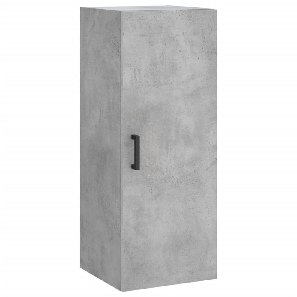 Vidaxl (Concrete Grey) Wall Mounted Cabinet Storage Cabinet Side Cabinet Black Engineered Wood Black,Grey