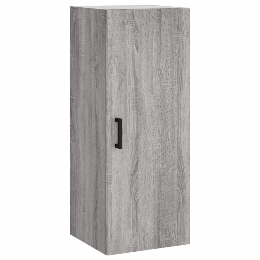 (grey sonoma) vidaXL Wall Mounted Cabinet Storage Cabinet Side Cabinet Black Engineered Wood