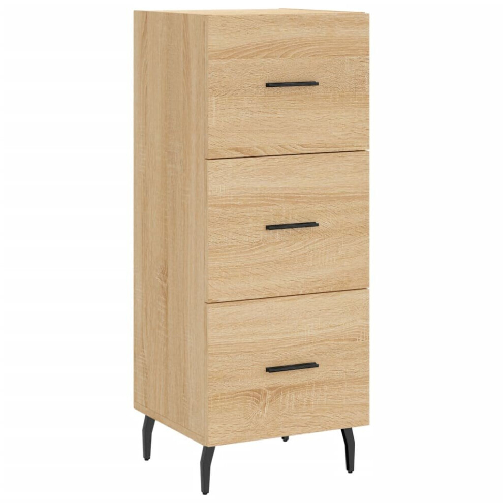 Vidaxl (Sonoma Oak) Sideboard Storage Cabinet Cupboard Side Cabinet Engineered Wood White