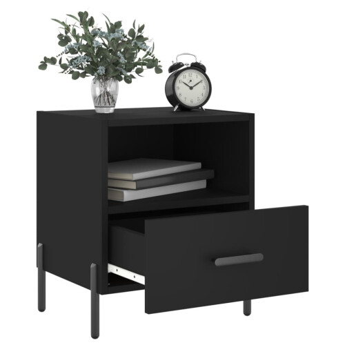 VidaXL (black, 2 pcs) vidaXL Bedside Cabinet Bed Table Nightstand Side Table White Engineered Wood 2