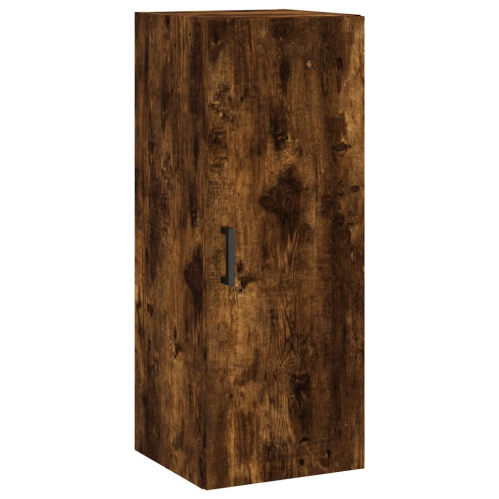 (smoked oak) vidaXL Wall Mounted Cabinet Storage Cabinet Side Cabinet Black Engineered Wood