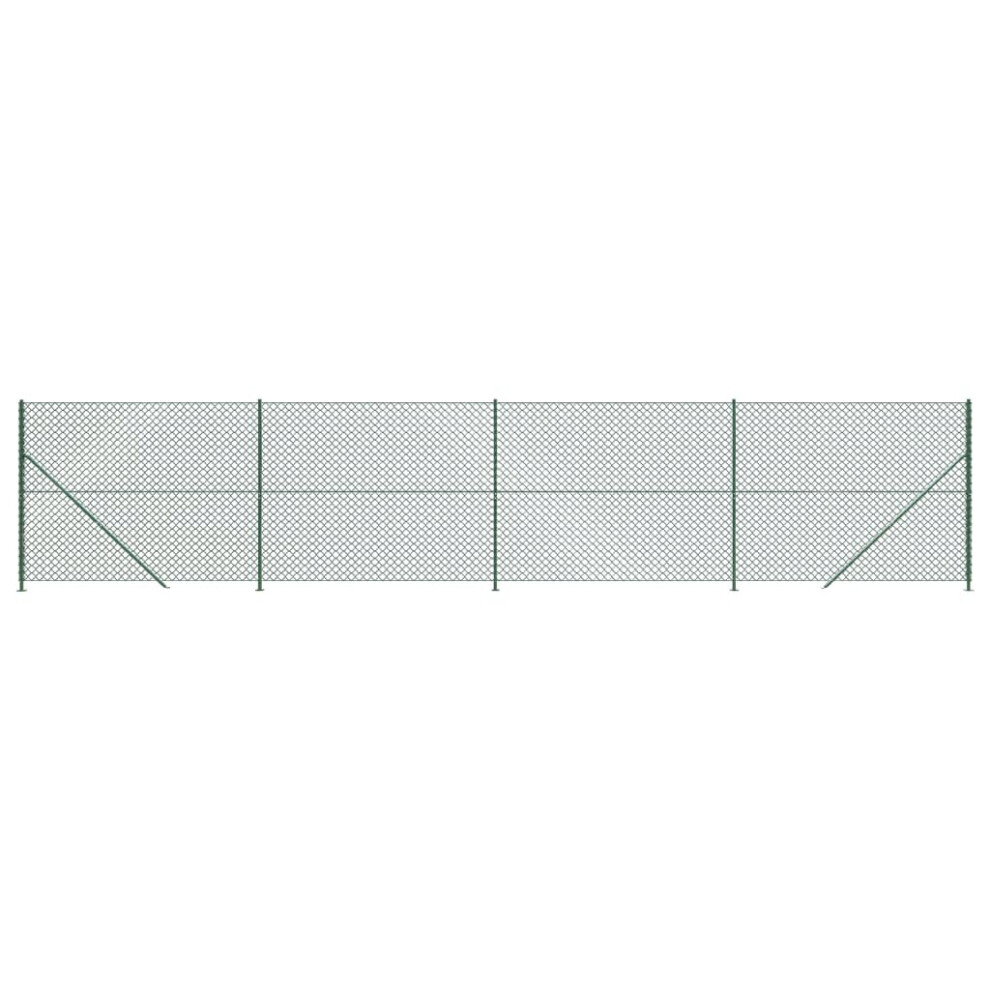 (green, 1.8 X 10 m) vidaXL Chain Link Fence Patio Outdoor Wire Mesh Fence With Flange Fence Panel