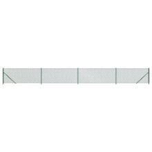 vidaXL Maschendrahtzaun mit Bodenflansch Grün 1x10 m