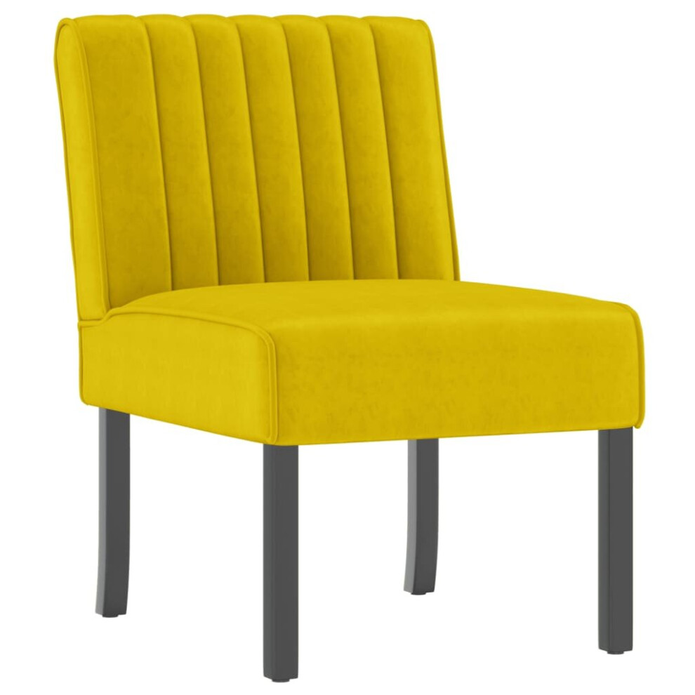 (yellow) vidaXL Slipper Chair Accent Chair Velvet Chair Single Sofa Chair Blue Velvet