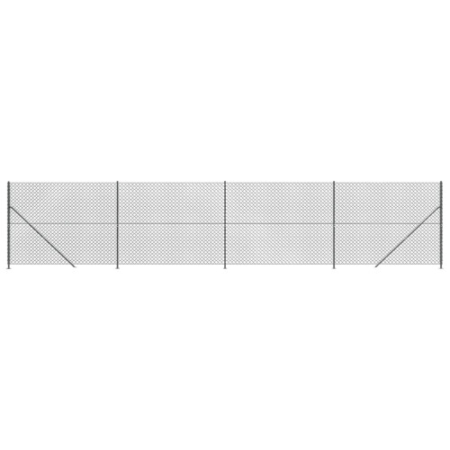VidaXL vidaXL Maschendrahtzaun mit Bodenflansch Anthrazit 1,6x10 m 1