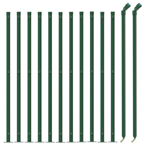 VidaXL vidaXL Maschendrahtzaun mit Bodenflansch Grün 1,1x25 m 2