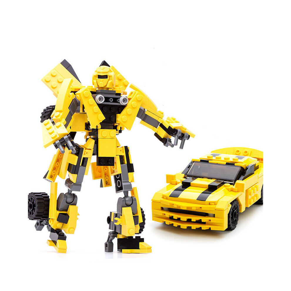 ( Bumblebee) Transformers Robot Bumblebee Blocks Toy Optimus Prime Car Building Construction Toys Yellow