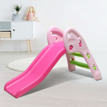 Portable Folding Toddler Play Slide - Indoor/Outdoor Mini Playground for Ages 1-3, Lightweight, Eco-Friendly Pink HDPE/PP
