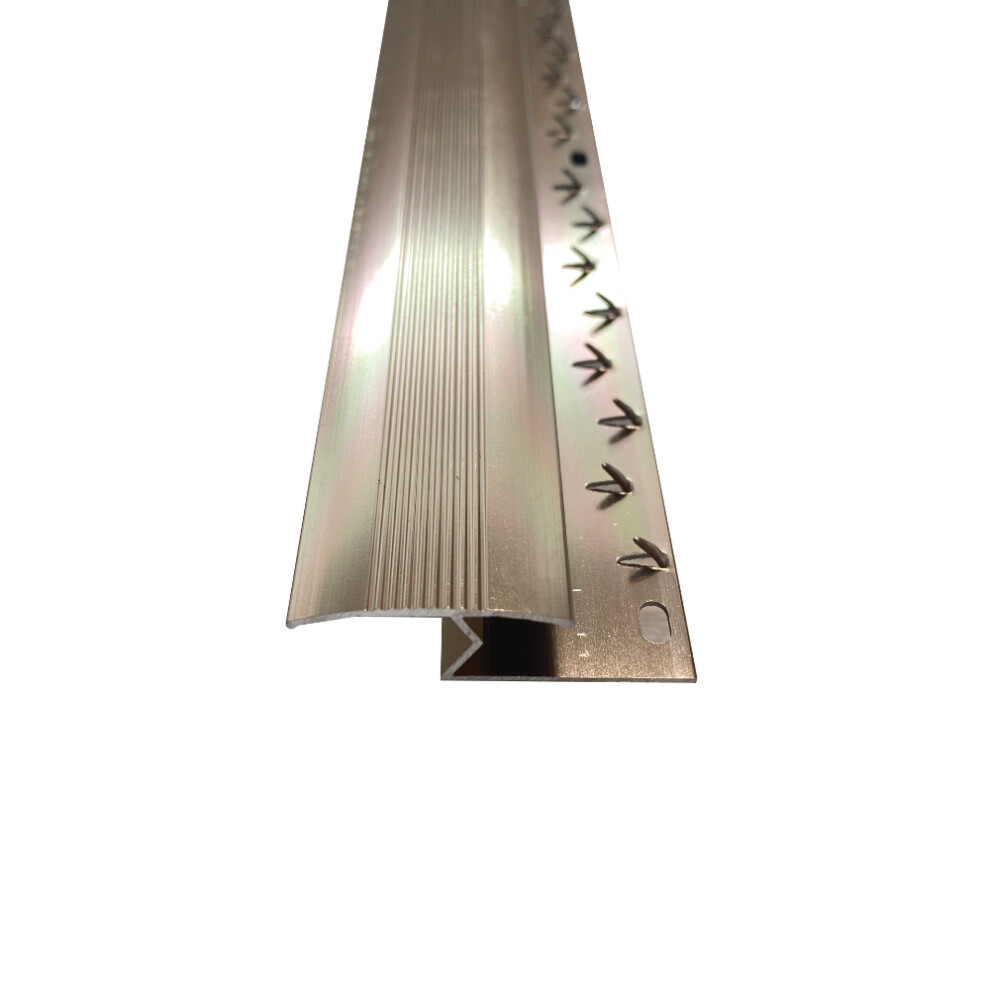(Bronze, 3ft) Metal Plate Threshold Strip Carpet to Flooring Transition Z Edge Profile