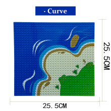 ( Curve) Base Plate City Creek River Beach Corner Grass Island for LEGO Boards 32X32 Dots