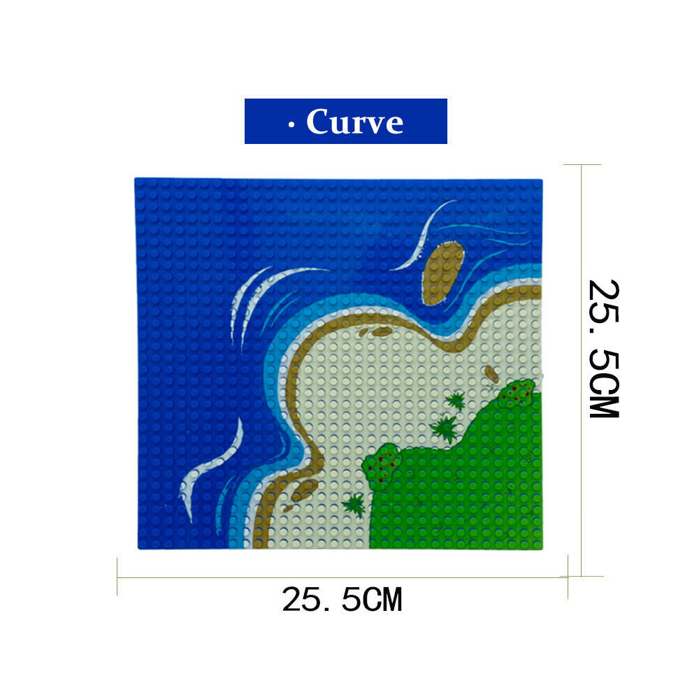 (  Curve) Base Plate City Creek River Beach Corner Grass Island for LEGO Boards 32X32 Dots