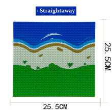 ( Straightaway) Base Plate City Creek River Beach Corner Grass Island for LEGO Boards 32X32 Dots
