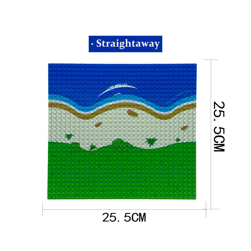 (  Straightaway) Base Plate City Creek River Beach Corner Grass Island for LEGO Boards 32X32 Dots