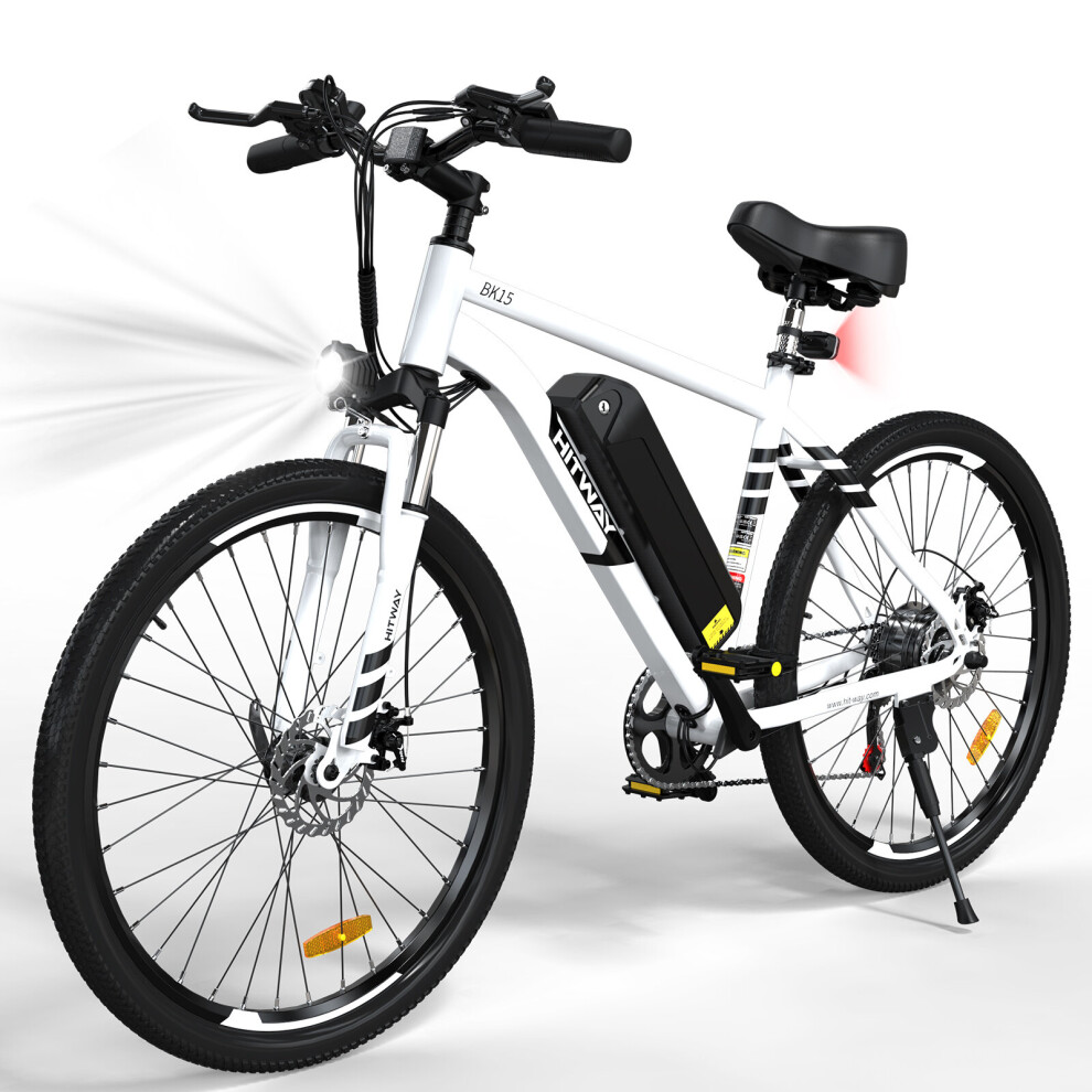 (White) HITWAY EBike 26" up 90KM Fold Citybike