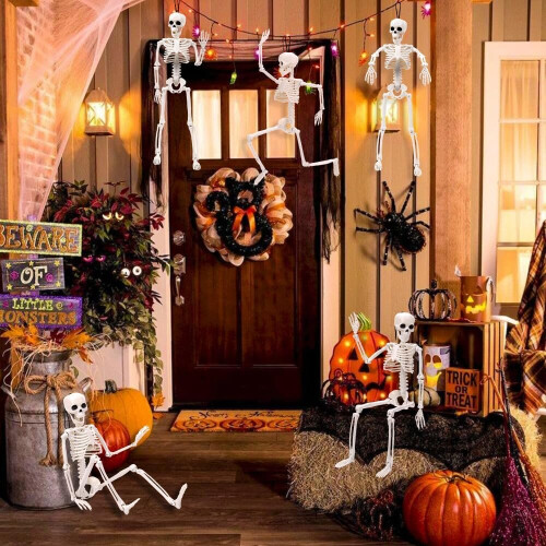 5PC Halloween 16" Full Body Posable Skeleton House Decoration 2