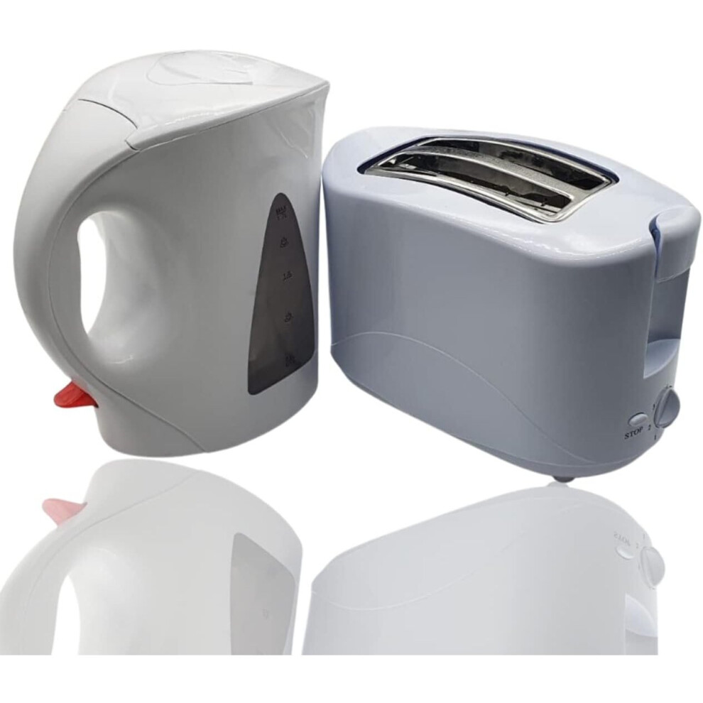 White Kettle & Toaster Set / 1.7L Capacity Kettle & 2 Slice Toaster