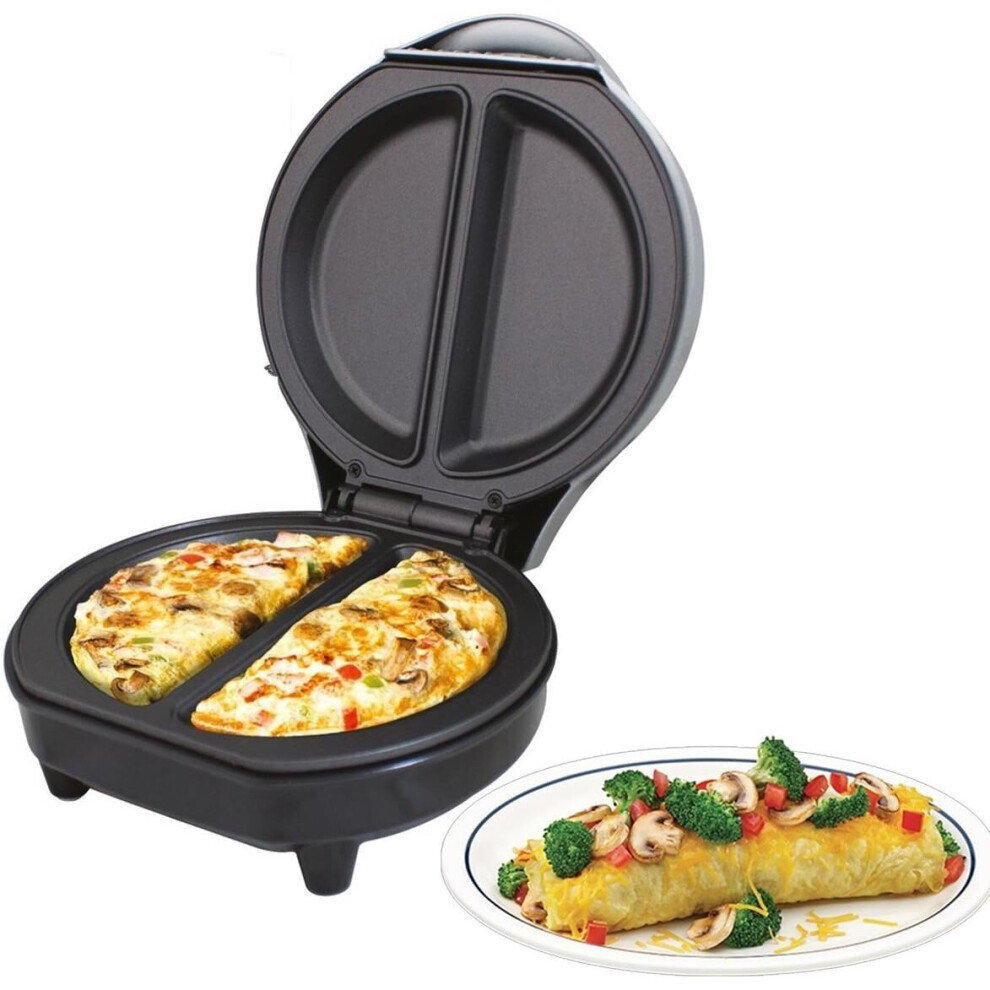 Dual Omelette Maker Electric-Easy Clean Non-Stick Cooking Plate