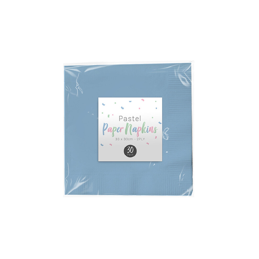 (Blue Napkins) Disposable Party Birthday Cups Paper Plates & Napkins Pink Blue Green Purple
