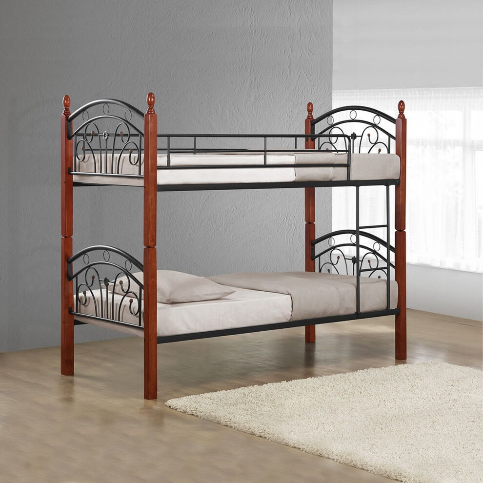 (Oak) Children's Metal Bunk Bed 3 Colors