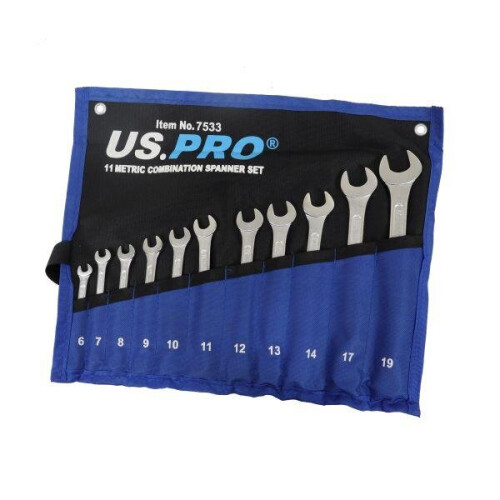 us pro US PRO Tools 11PC Metric Combination Spanner Wrench Set 6-14, 17, 19MM 7533 1