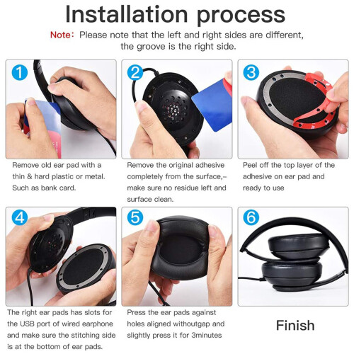 (Blue) Soft Memory Foam Protein Leather Earpads Ear Pads for Beats Studio2.0 Headset 1