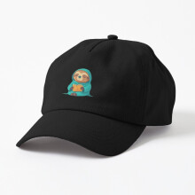 Unisex Strapback Dad Hat Baseball Cap Sloth in a bathrobe with book 2