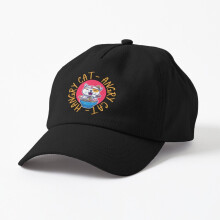Unisex Strapback Dad Hat Baseball Cap Hangry Cat Angry Cat - A Cute Japanese Cat Design Eating Noodles
